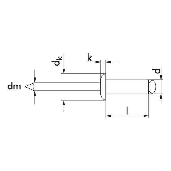 Витяжна заклепка з циліндричним бортиком Wurth A2 3,5-6,5мм 4,8X11,0мм | Зображення 1