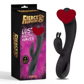 Вибратор кролик с электростимуляцией Chisa Fierce Euphoria Lust Electro Waves, черный sexstyle