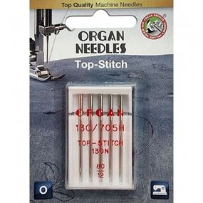 Иглы швейные для штопки и вышивки ORGAN TOP-STITCH №80  для бытовых швейных машин блистерная упаковка 5 штук