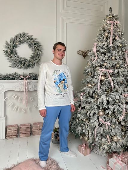 Піжама чоловіча "Family look" Носи своє 46 Білий (p-12640-141779) | Зображення 3