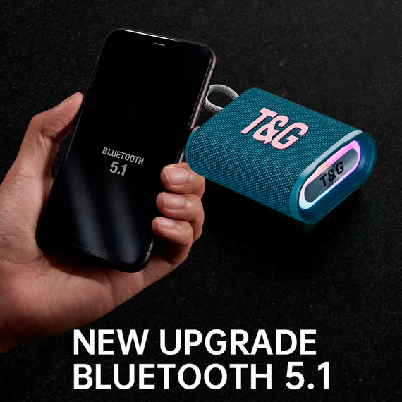 Портативная Bluetooth колонка TG396 с RGB подсветкой и функцией громкой связи, радио, синия | Зображення 1