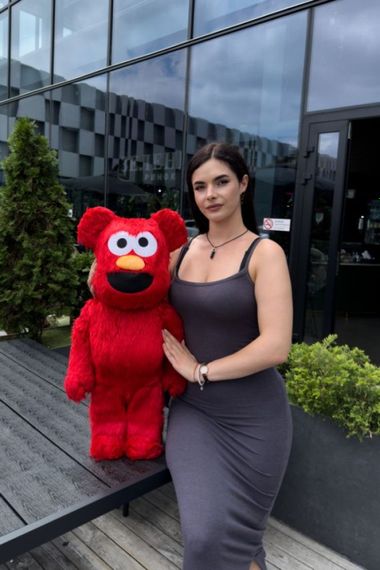 Фигурка Bearbrick Sesame Street Elmo дизайнерська статуетка ведмідь Беарбрік 70 см mb044 червона | Зображення 3