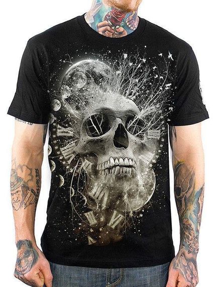 Футболка мужская с принтом повседневная M Черная