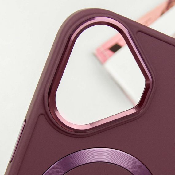 TPU чехол Bonbon Metal Style with MagSafe для Apple iPhone 16 Plus (6.7") Бордовый / Plum | Зображення 2