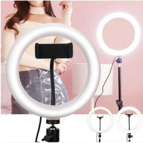 Кільцева LED лампа YQ-320B (30см) з утримувачем телефону для бьюті селфі зйомки Ring Light