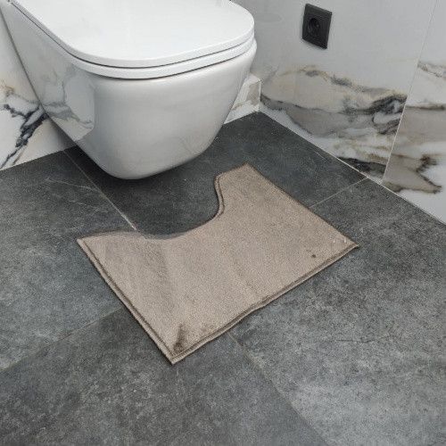 Набір килимків для ванної кімнати 2шт 50*80см+40*50см U-виріз Полоса Smile бежевий поліпропілен Дариана | Зображення 5