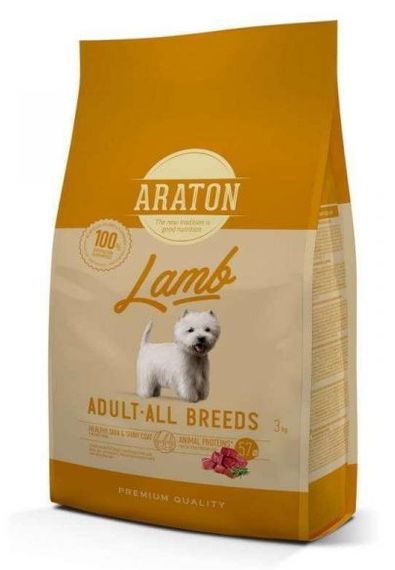 Сухий корм для дорослих собак з ягнятиною ARATON LAMB Adult All Breeds, 3 кг