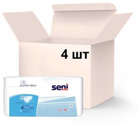 Упаковка підгузників для дорослих Seni Super large 4 пачки х 30 шт