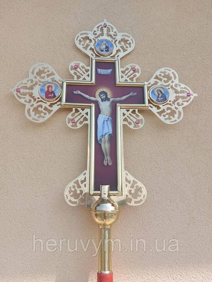 Запрестольний хрест дрібновізерунковий двосторонній