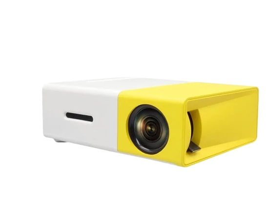 Портативный мини проектор с динамиком и с USB YG-300 LED Projector Full HD Бело-Желтый (YG-300_1442) | Зображення 3