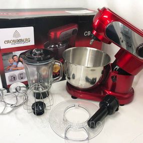 Кухонный комбайн 3 в 1 Crownberg CB-3404 Тестомес-Мясорубка-Блендер 2200Вт