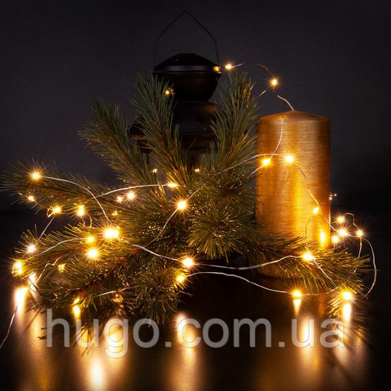 Гирлянда "Роса" от USB 20м 200LED + пульт ДУ, Теплый  / LED гирлянда нить комнатная капля росы | Зображення 1