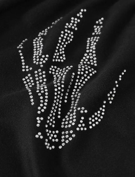 Женское теплое худи на флисе со скелетом рук RO113 цвет черный, размер универсальный 42/46 | Зображення 1