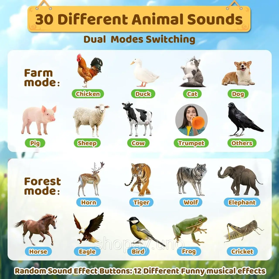 Детская интерактивная игрушка Горн со звуками животных Animal Caller Горн с имитацией 30 звуков животных | Зображення 2
