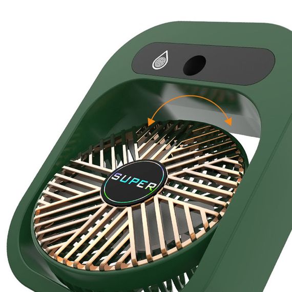 Настільний вентилятор Q8 з водяним охолодженням 1200 mAh Green | Зображення 1