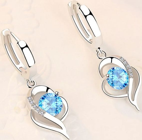 Серьги подвески Primo Fly Heart - Blue | Зображення 1