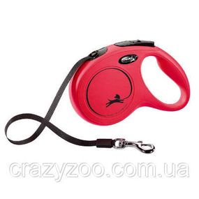 Поводок-рулетка для собак Flexi New Classic M до 25 кг красная лента 5 м 32206