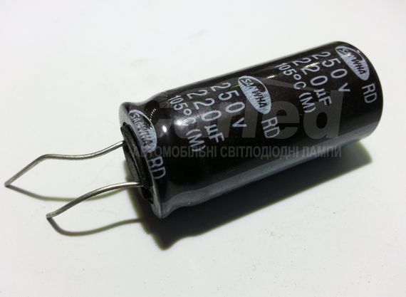 220mkf - 250v  RD 18*40  SAMWHA, 105°C конденсатор електролітичний | Зображення 1