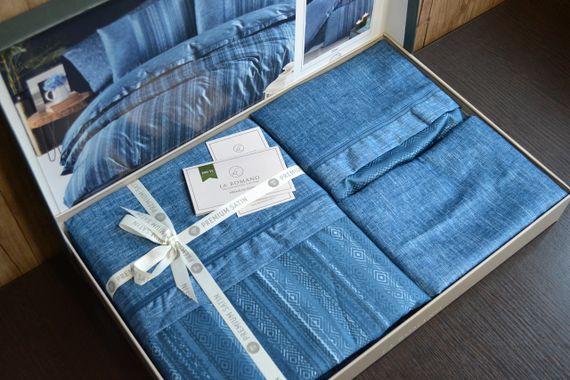 Постільна білизна La Romano Premium Satin 200×220 Talya Blue | Зображення 4