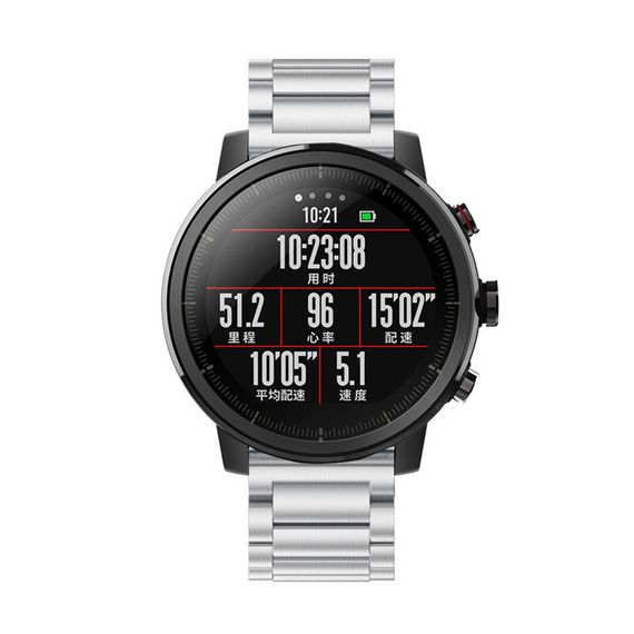 Металевий ремінець Primo для годинника Xiaomi Huami Amazfit SportWatch 2 / Amazfit Stratos - Silver | Зображення 2