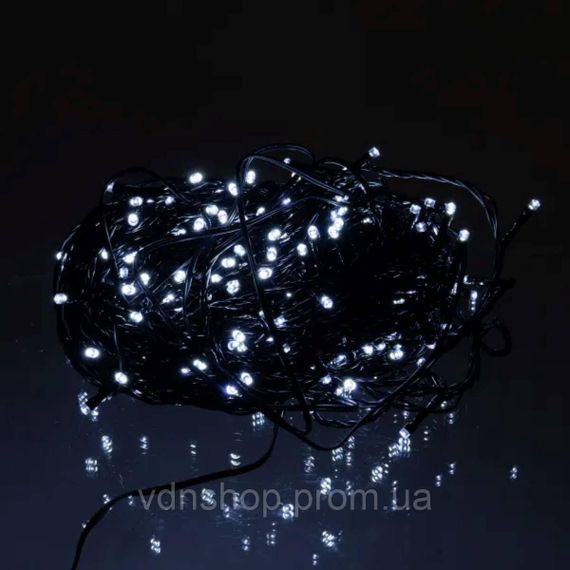 Новогодняя гирлянда уличная 30 м 300 LED с солнечной батареей черный провод Белый SB300L30MBW | Зображення 2