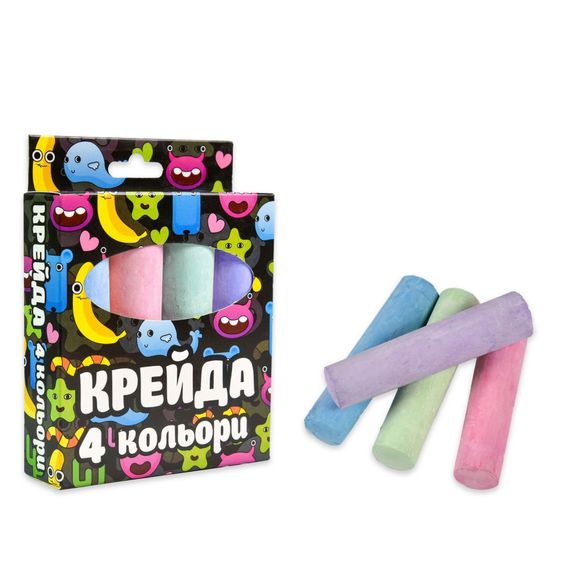 Крейда для малювання на асфальті 50115ST 4 штуки, різнокольорова | Зображення 1