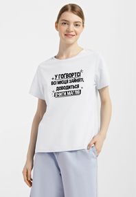 Футболка жіноча біла з принтом "Гогвортс", XL