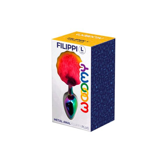 Анальна пробка Wooomy Filippi L, із пухнастим хвостиком, діаметр 4 см, довжина 9 см | Зображення 2