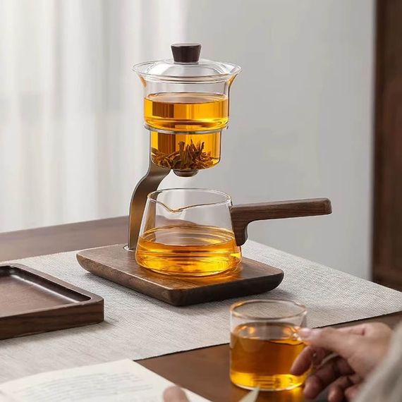 Чайник для заваривания TeaPot D-40 Automatic tea maker 300/400ml Transparent gold | Зображення 3