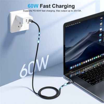 Дата кабель USB-C to USB-C 1.8m USB 2.0 60W Choetech (XCC-1014-BK) | Зображення 2