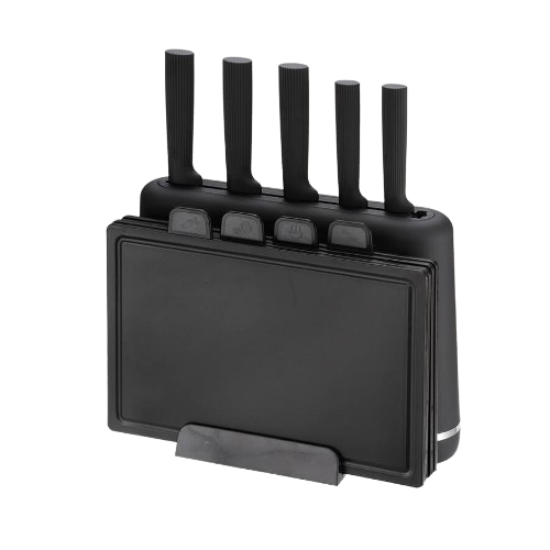 Набір ножів 10 предметів:(5шт + підставка + обробні дошки) MR-1412-BLACK Maestro