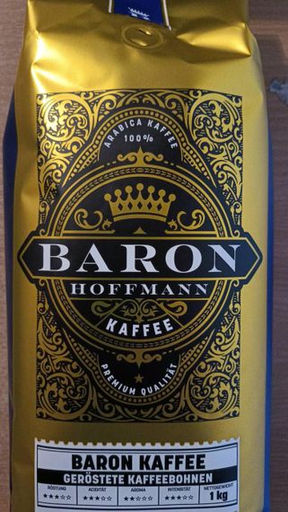 Кофе в зернах Baron Hoffmann Kaffee, 1кг, Германия, купаж  зерен кофе робусты и арабики средней обжарки