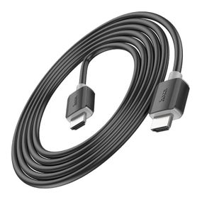 Кабель HOCO HDMI-HDMI 4Kx2K Ultra HD, 2m, v2,0, круглий Black, конектор Black, Blister