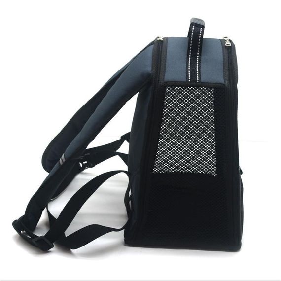 Рюкзак для переноски котов и собак Zoo-hunt Лоренс серый №1 21х32х35 см | Зображення 7