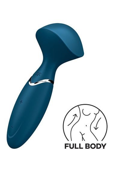 Универсальный компактный мощный массажер Satisfyer Mini Wand-er синий sexstyle | Зображення 5