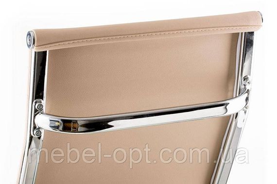 Крісло Solano artleath бежеве репліка крісла Eames Style HB Ribbed Office Chair EA 119 | Зображення 6