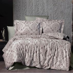 Постільна білизна євро Arya Arya Vogue Органік Жаккард Paris AR-A107256-Anthracite-Gray 200x220 см сірий антрацит