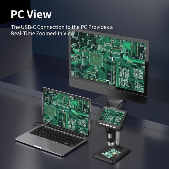 Мікроскоп Ashfly з 1000-кратним збільшенням, цифровий мікроскоп 1080P, монетна лупа з 8 регульованими світлоді | Зображення 7