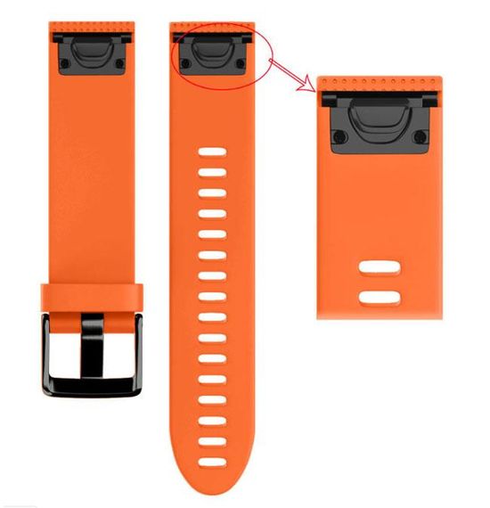 Силіконовий ремінець Primo для годинника Garmin Fenix 5S / 5S Plus / 6S / 6S Pro / 7S / 7S Pro - Orange | Зображення 3