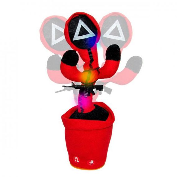 Интерактивная детская игрушка танцующий кактус Игра в кальмара поет танцует светится HQ-928 на аккумуляторе | Зображення 5