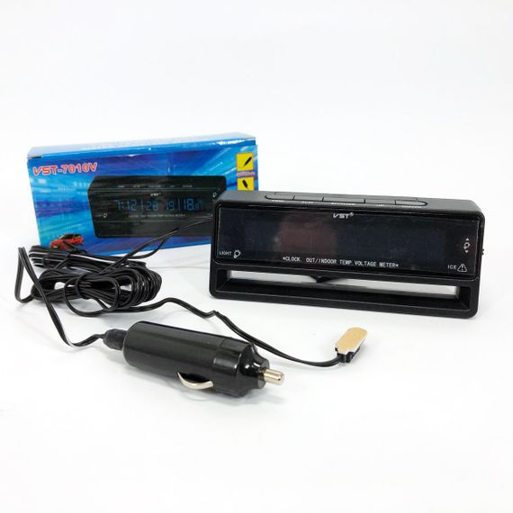 Автомобильные часы с термометром и вольтметром VST-7010V ME-66 | Зображення 2