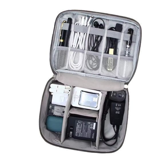 Сумка-органайзер для проводов, зарядок и аксессуаров черная LoveYouHome | Зображення 1