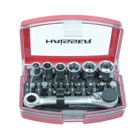 Набор головок торцевых с трещоткой 1/4" 24 ед. Haisser 70252