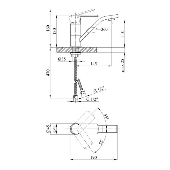 Змішувач для раковини Kroner KRM Armada - C011 (CV024310) | Зображення 1
