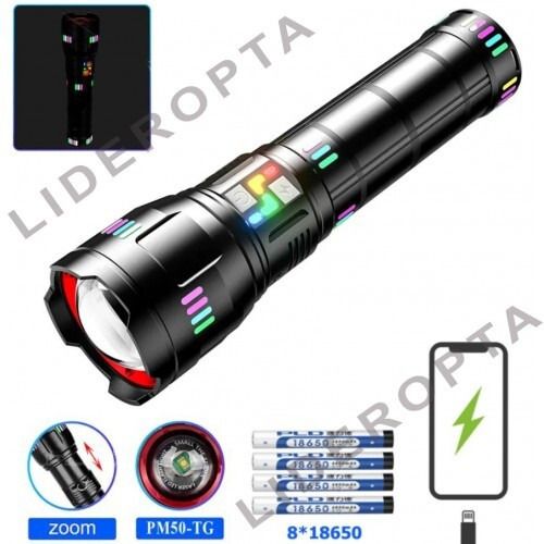 Ліхтар Нічний індикатор-бластер Kezu G02/AK177D-WHITE LASER LED PM60-TG, 8x18650 3.7V, Power Bank, ЗУ Type-C, zoom (47154-177_1210) | Зображення 1