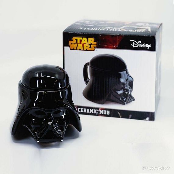 Кружка Чашка с крышкой Star Wars Дарт Вейдер Star Wars 3D (Черная) Керамика | Зображення 3