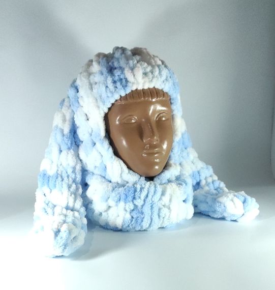 Балаклава колір 5924 плюшева з вушками зайчика puffy