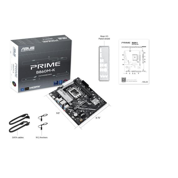Материнcька плата ASUS PRIME B860M-K s1851 B860 2xDDR5 M.2 DP HDMI Wi-Fi BT mATX 90MB1JT0-M0EAY0 | Зображення 1