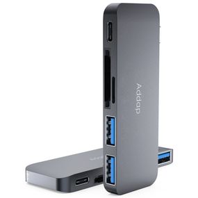Мультифункциональный USB Type-C хаб Addap MH-07 | концентратор для ноутбука 5в1: USB 3,0 + SD + MicroSD + Type-C
