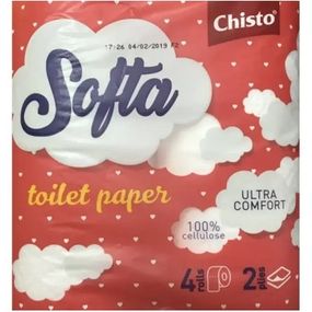 Туалетная бумага Chisto Softa 2 слоя 4 рулона (4823098408352)